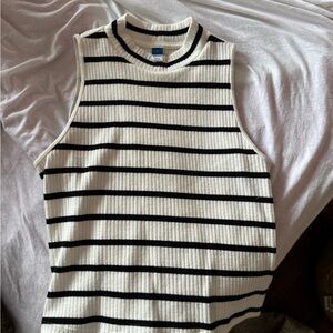 Old Navy Black and White Striped Tank Top